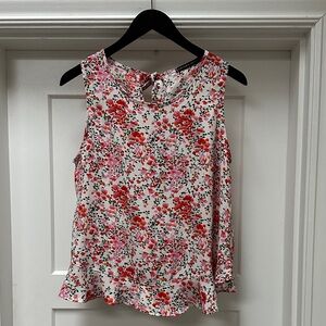 Harlowe & Graham Floral Sleeveless Blouse - Red and Pink size medium